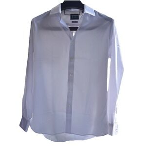 Scotch & Soda Medium Mens White Dress Shirt Stretch Performance Button Up White